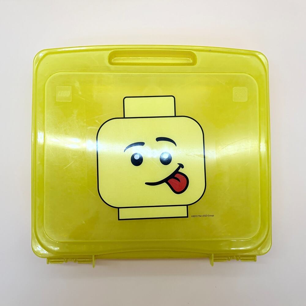 LEGO Storage Case Yellow Minifigure Head IRIS 13x12 Plastic Carrying Box 2013